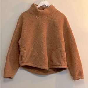 All In Motion Tan Teddy Fleece pullover mock turtleneck sweatshirt size XXL